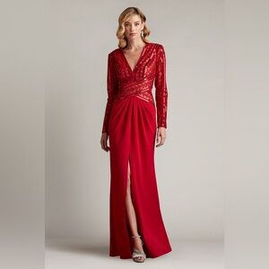 TADASHI SHOJI - RENTON SEQUIN EMBROIDERED PANEL GOWN